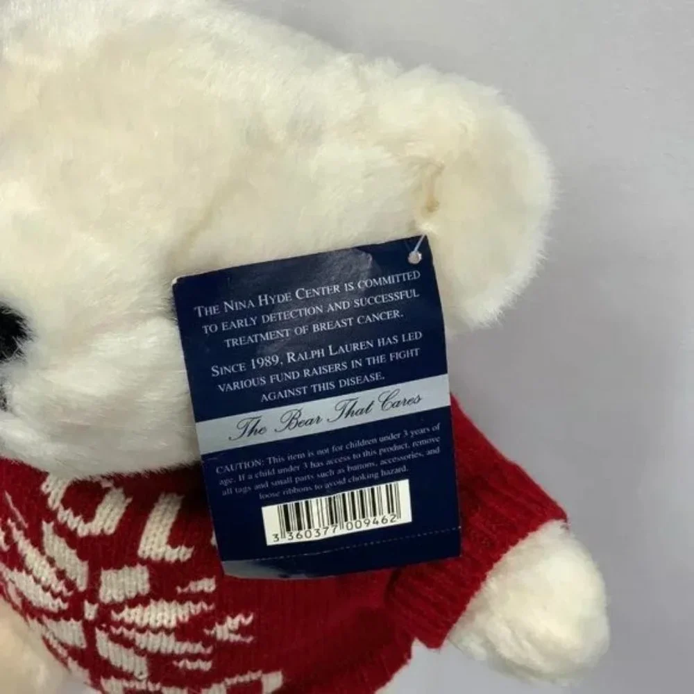 Ralph Lauren Polo White‎ Teddy Bear Plush Red Sweater 1999 2000 NIP Jointed - Picture 10 of 13